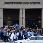 Brentwood High School students walk out against ICE, Brentwood, Tennessee, Feb. 4, 2026. Photo: Mark Zaleski/The Tennessean.