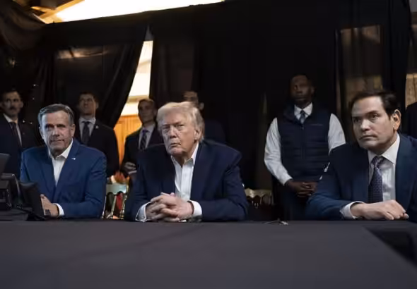 US President Trump, CIA Director John Ratcliffe (left) and Secretary of State Marco Rubio (right) monitor US military attacks on Venezuela, from Trump's Mar-a-Lago, Palm Beach, Florida on Saturday, Jan. 3, 2026. Photo: Molly Riley/The White House via Getty Images.