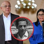 Jorge Antonio Rodríguez's portrait embedded over a recent photo of his two children, Jorge and Delcy Rodríguez. Photo: Venezuelan Presidential Press via El Nacional.