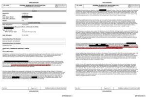 A Confidential Human Source (CHS) reporting document. Highlighted text on the document reads: "Trump has been compromised by Israel and Kushner is the real brains behind his organization and his Presidency." Photo: X/@GlobeEyeNews.