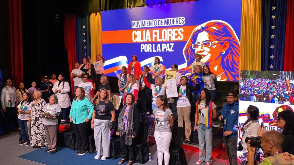 An event of the "Cilia Flores for Peace" Women's Movement (Movimiento de Mujeres Cilia Flores por la Paz) held on February 20, 2026, at the Simón Bolívar Theater in Caracas, Venezuela. Photo: Telesur.