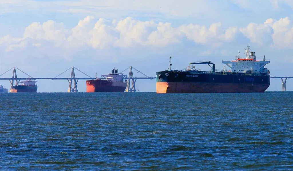 Oil tankers are seen anchored in Lake Maracaibo after loading crude oil at Venezuela’s Bajo Grande Refinery port on December 4, 2025. Photo by José Bula Urrutia/UCG/Universal Images Group via Getty Images.