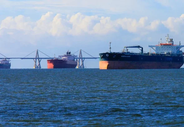 Oil tankers are seen anchored in Lake Maracaibo after loading crude oil at Venezuela’s Bajo Grande Refinery port on December 4, 2025. Photo by José Bula Urrutia/UCG/Universal Images Group via Getty Images.