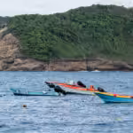 Small boats off the coast of Saint Lucia. Photo: St. Lucia Times/McAllister Hunt.