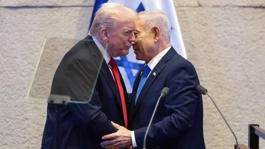 US President Donald Trump (left) and Israel's Prime Minister Benjamin Netanyahu (right). Photo: Reuters/Evelyn Hockstein.