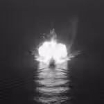 Digital illustration of a speedboat being targeted by the US in a "kinetic strike" on the high seas. This image was generated using artificial intelligence (AI) to represent military infrared surveillance footage released by US Southern Command following its Febuary 20, 2026, extrajudicial killing. Photo: Orinoco Tribune via Google AI.