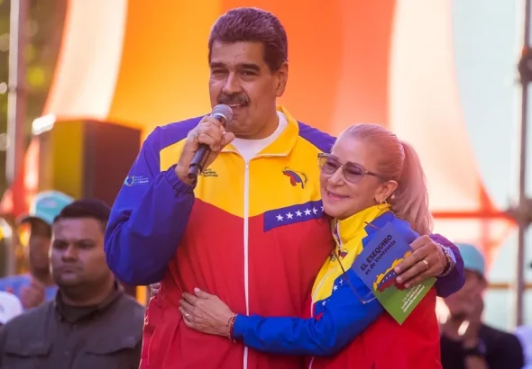 Venezuelan President Nicolás Maduro and his wife, National Assembly Deputy Cilia Flores, at a public event. Photo: EFE/file photo.
