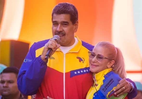 Venezuelan President Nicolás Maduro and his wife, National Assembly Deputy Cilia Flores, at a public event. Photo: EFE/file photo.