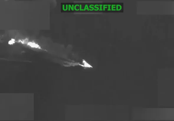Screenshot of a blurred video released by the US military after a strike on a small boat in the Eastern Pacific on March 19, 2026. Experts believe the three survivors will be left to die, following the pattern observed in recent weeks. Photo: X/@Southcom.