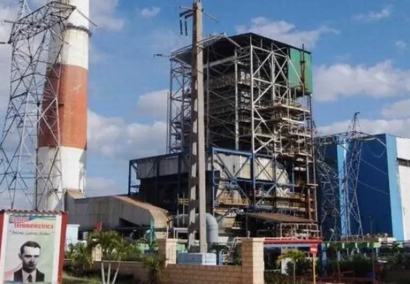 The Antonio Guiteras Thermoelectric Power Plant in the western province of Matanzas, synchronized with the National Electric Power System, according to the Cuban Electric Union. Photo: Prensa Latina.