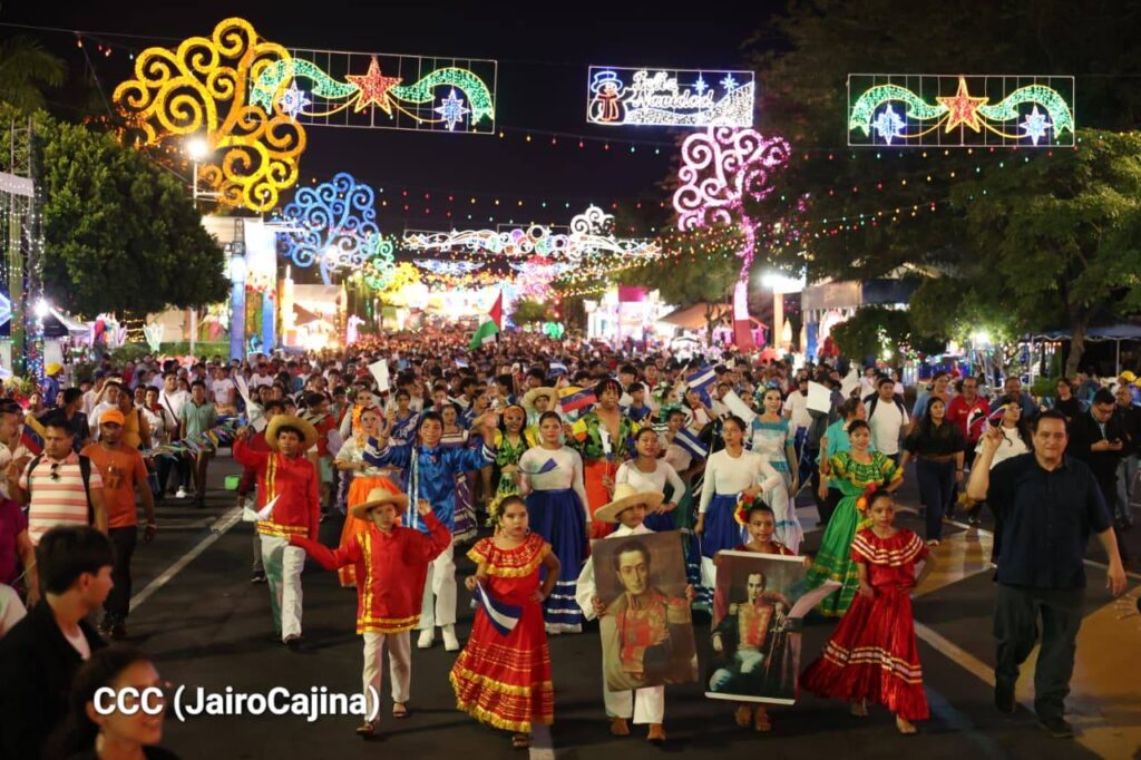 The real Nicaragua: A march in solidarity with Venezuela and with Palestine in December 2025. Photo: Jairo Cajina/El 19/file photo.