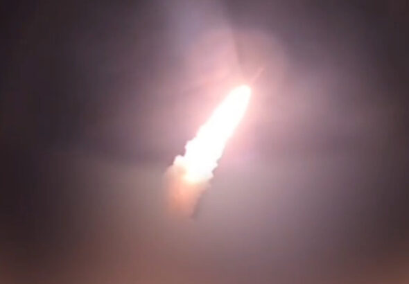 Frame grab from footage depicting implementation of the 70th wave of the Islamic Revolution Guards Corps (IRGC)'s ongoing retaliatory Operation True Promise 4 on March 21, 2026. Photo: PressTV.