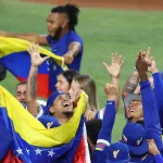 Venezuela's national baseball team celebrates its victory against the US empire's team, winning the championship of the World Baseball Classic in Miami, Florida, on March 17, 2026. Photo: Megan Briggs/Getty Images.