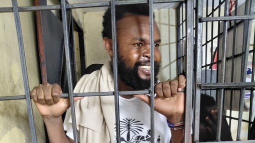 Booker Ngesa Omole in jail. Photo: _James041/X.