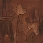 Cuba es la capital ("Cuba is the capital), soil and plaster on Masonite (mural) (1963), by Roberto Matta (Chile). Located at the entrance to Casa de las Américas, in Havana, Cuba.