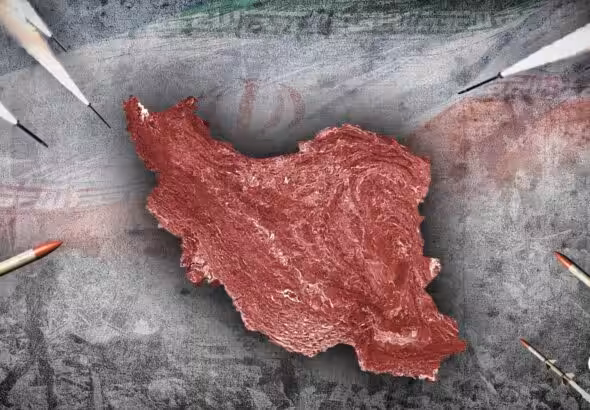 Illustration depicting Iran attacked by US-Zionist missiles. Photo: The Cradle.