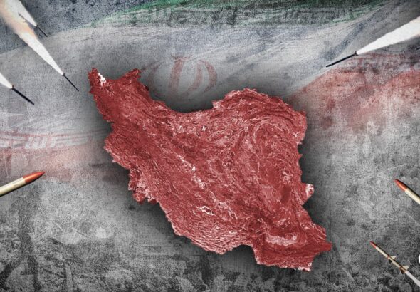 Illustration depicting Iran attacked by US-Zionist missiles. Photo: The Cradle.