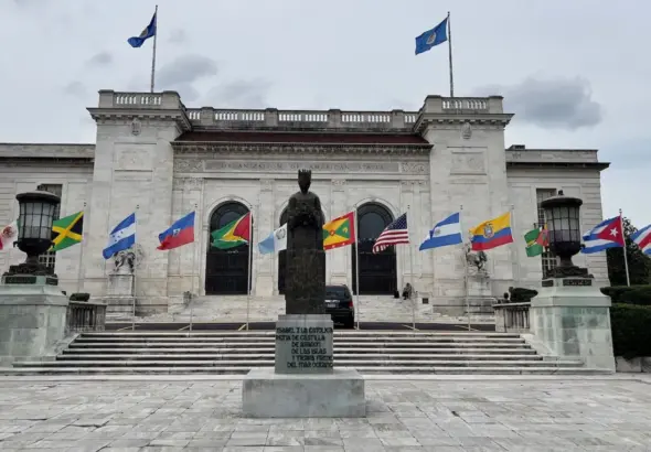 The Organization of American States headquarters in Washington DC, USA, on September 22, 2023. Photo: Daniel Slim/AFP/Getty Images.