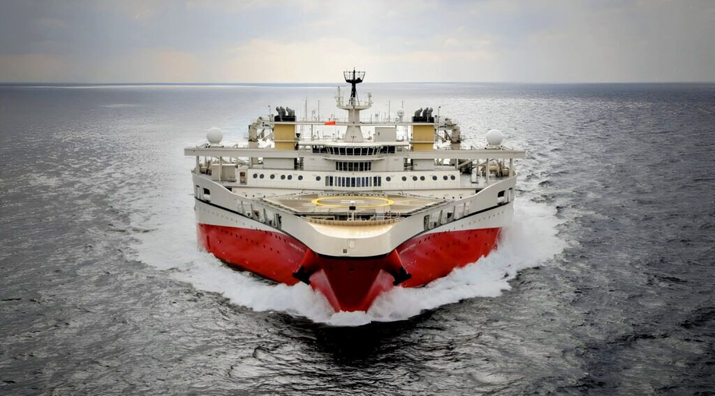 ExxonMobil research vessel Ramform Tethys. Photo: PGS/File photo.