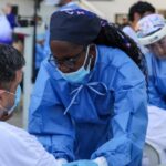 Repatriated Venezuelan migrants receiving medical care at the Simón Bolívar International Airport in Maiquetía, La Guaira state, on Monday, February 23, 2026. Photo: IG/@minjusticia_ve.