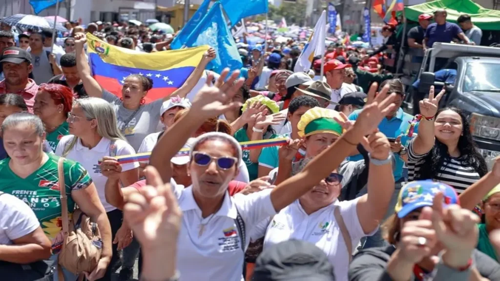 Venezuelans marching in Caracas, March 23, 2026. Photo: X/ @ElUniversal.