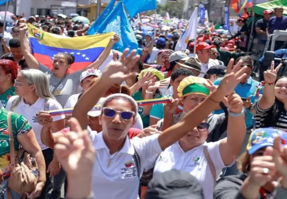 Venezuelans marching in Caracas, March 23, 2026. Photo: X/ @ElUniversal.