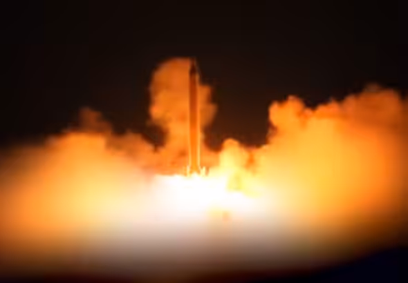 Frame grab from footage captured on March 24, 2026 showing part of the 78th wave of the Islamic Revolution Guards Corps (IRGC)'s underway retaliatory Operation True Promise 4 against enemy targets. Photo: PressTV.