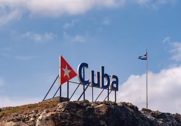 A Cuba sign with Cuban-styled flag. Photo: File photo.