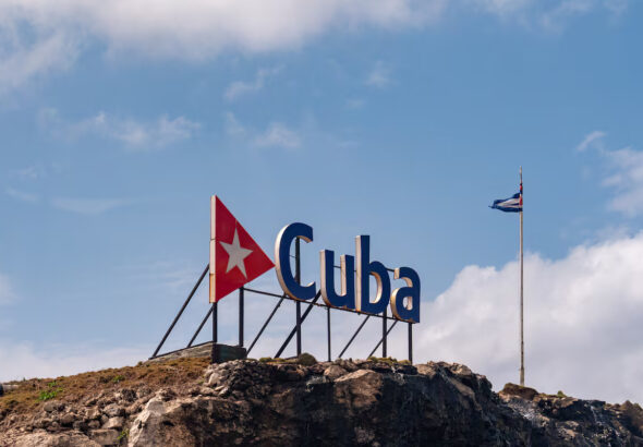 A Cuba sign with Cuban-styled flag. Photo: File photo.