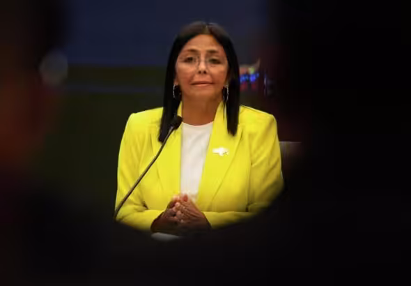 Venezuela's Acting President Delcy Rodríguez. Photo: AP/Ariana Cubillos.