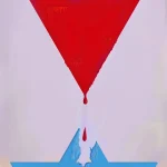 An inverted red triangle over a crackled star of david. Photo: Mohammed Afefa.