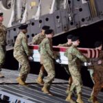 Body of an American soldier killed in Iranian retaliatory strikes being transferred back to the US from the region. Photo: Reuters.