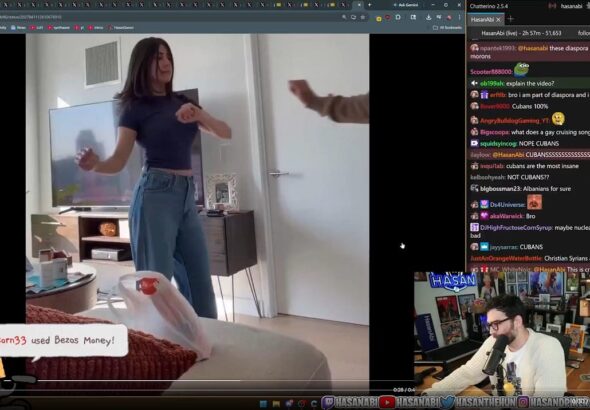 Hasan expresses bafflement at people dancing while Iran is being bombed. Photo: X/@HasanabiProd/screenshot.