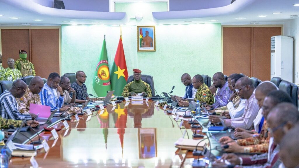 Burkina Faso's President Ibrahim Traore in a cabinet meeting in March 2026. Photo: Burkina Faso Presidency.