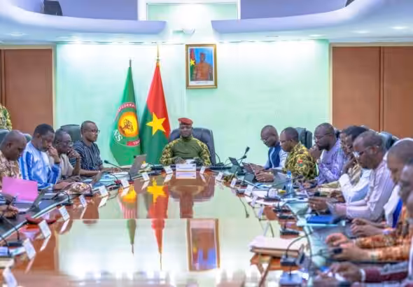Burkina Faso's President Ibrahim Traore in a cabinet meeting in March 2026. Photo: Burkina Faso Presidency.