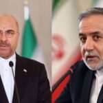 Iran's Foreign Minister Abbas Araghchi (right), and Parliament Speaker Mohammad Baqer Qalibaf. Photo: PressTV/File photo.