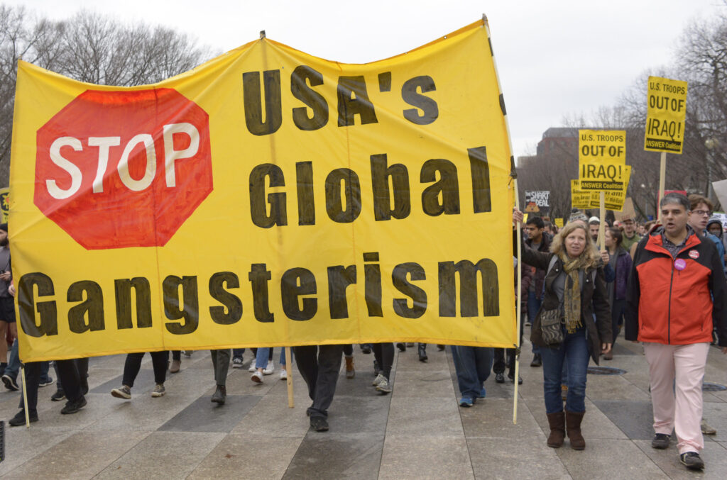 Anti-war protests in Washington DC, January 4, 2020. Photo: Stephen D. Melkisethian/flickr.