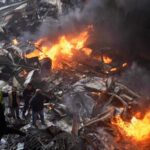 First responders work at the site of an Israeli aggression that struck a civilian apartment building in Beirut, Lebanon, April 8, 2026. Photo: AP.