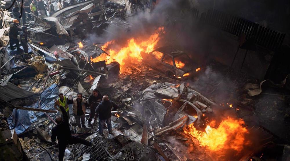 First responders work at the site of an Israeli aggression that struck a civilian apartment building in Beirut, Lebanon, April 8, 2026. Photo: AP.