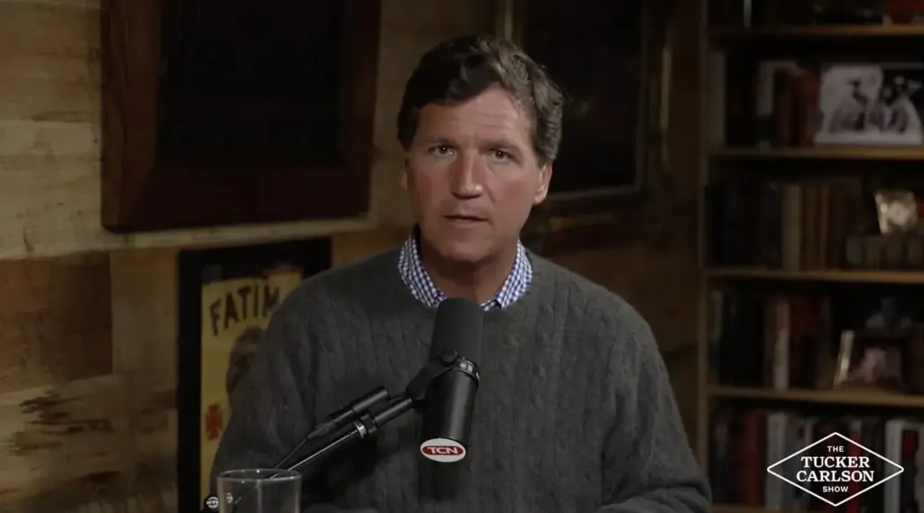 Tucker Carlson American commentator and host. Photo: Grumpy Chinese Guy/Screenshot.