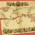 A photo montage of a 19th-century propaganda map—torn in half—titled "British Empire throughout the World Exhibited in One View," created by John Bartholomew Jr.. The map illustrates the global extent of British-occupied territories (shaded in red) during the mid-Victorian era. Photo: Chiqui Esteban/The Washington Post.