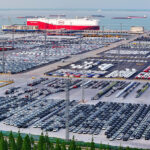 Chinese EVs at the Suzhou Port, awaiting carriers for export. Photo: Facebook/Xi's Moments.