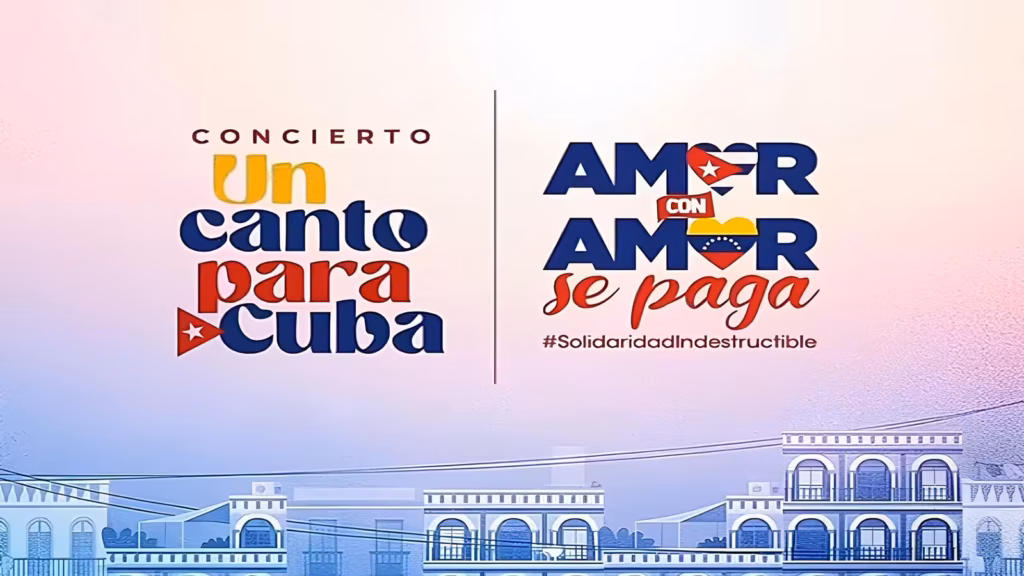Poster of the Venezuelan solidarity concert for Cuba, "A Song for Cuba." Photo: LAUICOM.