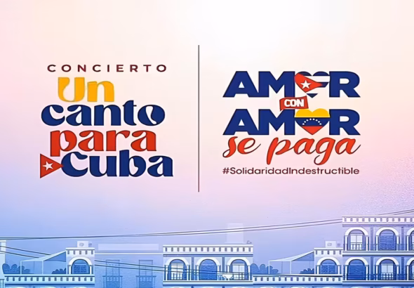 Poster of the Venezuelan solidarity concert for Cuba, "A Song for Cuba." Photo: LAUICOM.