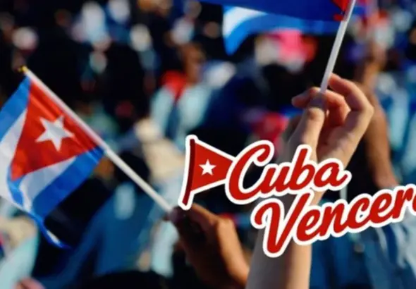 A poster reads "Cuba will win." Photo: social media.