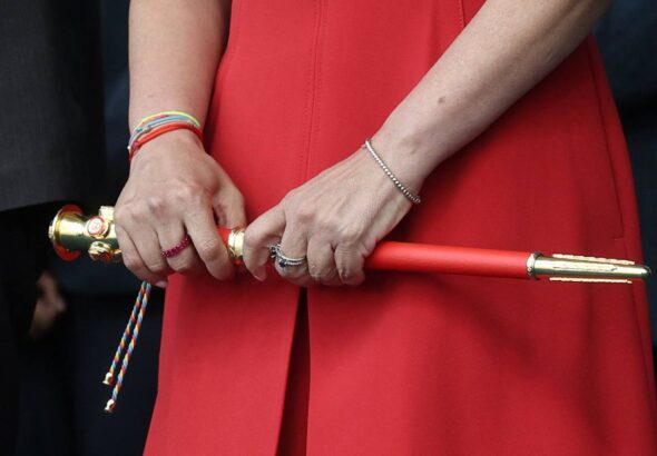 Acting President Delcy Rodríguez holding the command baton of the Venezuelan Armed Forces the day she was assigned to be its commander-in-chief, on January 28, 2026. Photo: Venezuelan Presidential Press/File photo.