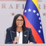 Venezuelan Acting President Delcy Rodríguez during a meeting with local and foreign investors at Miraflores Palace, Caracas. Photo: Venezuelan Presidential Press/File photo.