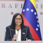 Venezuelan Acting President Delcy Rodríguez during a meeting with local and foreign investors at Miraflores Palace, Caracas. Photo: Venezuelan Presidential Press/File photo.