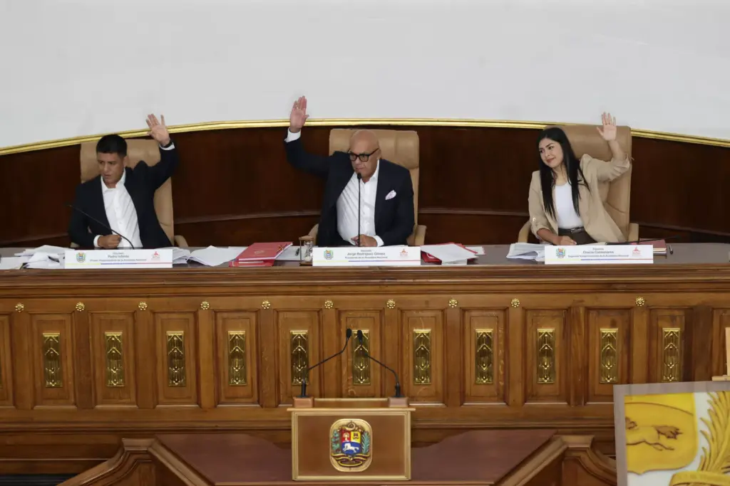 Voting process in the Venezuelan National Assembly for the selection of new attorney general and ombudsperson on Thursday, April 9, 2026. Photo: EFE.
