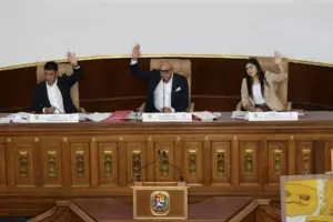 Voting process in the Venezuelan National Assembly for the selection of new attorney general and ombudsperson on Thursday, April 9, 2026. Photo: EFE.